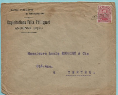 N°138 Op Omslag, Omkaderde Griffe ANDENNE -- NOODSTEMPEL - 1915-1920 Albert I.