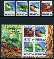Malaysia 1991 MiNr. 443 - 446 (Block 5) Insects, Wasps 4v + S\sh  MNH**  9.20 € - Maleisië (1964-...)