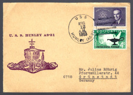 MARINE - U.S.S. HUNLEY AS-31 - 1963 -  - Storia Postale