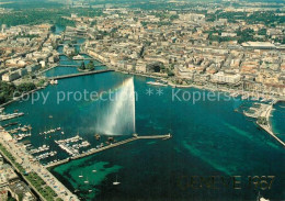 13219832 Geneve GE La Rade Et Quai Du Mont Blanc Vue Aérienne Geneve GE - Andere & Zonder Classificatie