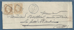 N° 21 -  10 C. BISTRE - DEUX NUANCES DIFFÉRENTES Oblitérées GC 3266 Sur Lettre De SALBRIS - 1862 Napoléon III.