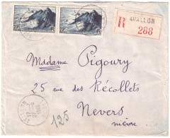 AVALLON Yonne Lettre Recommandée 2° Ech 40 F Pointe Du Raz 20 F X 2 Yv 764  Ob 27 10 1948 - 1921-1960: Moderne