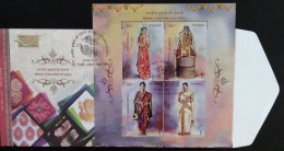 India 2023 BRIDAL COSTUMES CULTURE, TRADITION Souvenir Sheet SS First Day Cover FDC As Per Scan - Disfraces