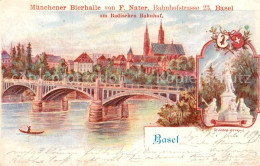 13218043 Basel BS Muenchener Bierhalle Rheinbruecke St Jakob Denkmal Basel BS - Andere & Zonder Classificatie