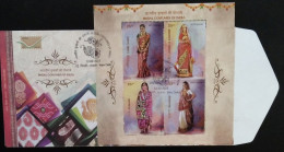 India 2023 BRIDAL COSTUMES CULTURE, TRADITION Souvenir Sheet SS First Day Cover FDC As Per Scan - Costumes