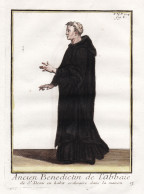 Ancien Benedictin De L'Abbaie De St. Denis En Habit Ordinaire Dans La Maison - Benediktiner Benedictines / Mö - Prints & Engravings