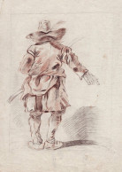 (Bauer Mit Stab / Farmer) - Dutch Niederländisch / Zeichnung Dessin Drawing - Estampes & Gravures
