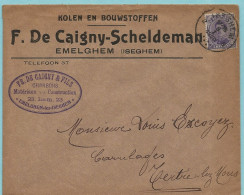 N°139 Op Omslag Emelgem, Afst. ISEGHEM 09/01/1920 Naar TERTRE 10/01/1920 -- Izegem - 1915-1920 Albert I.