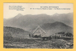 CPA CANTAL Sur La Route Du Cantal  - Le Buron De Remberter - Ane Berger 1928 - Autres & Non Classés