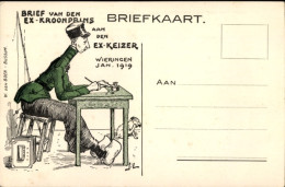 Artiste CPA Kronprinz Wilhelm Von Prusse Im Exil Wieringen 1919, Brief An Den Kaiser - Koninklijke Families