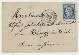 PARTICULARITE SOMME 1874 ABBEVILLE PCGC 1 SUR N°60 + T17 SEULE COMMUNE AYANT PC ET PCGC MEME CACHET - 1849-1876: Classic Period