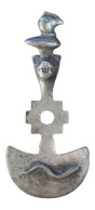 Antique Silver INCA Tumi Ceremonial Knife With Figural Final - Präkolumbianische & Amerikanische Ureinwohner-Kunst