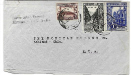 Peru Airmail Letter To Ashland USA 1939 From Jouiton With Lima Transit Cancel On Back - Perú