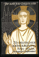 AK Fulda, 76. Deutscher Katholikentag 1954, Ihr Sollt Mir Zeugen Sein, Prozession Vor Der Kirche  - Autres & Non Classés