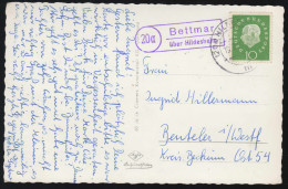 Landpost-Stempel Bettmar über HILDESHEIM, AK Wallanlagen Kehrwiedertum, Um 1960 - Sonstige & Ohne Zuordnung