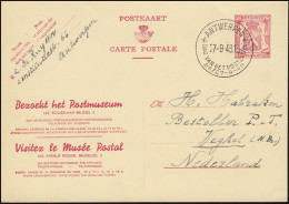Sonderpostkarte P 224 Besucht Das Postmuseum SSt ANTWERPEN T.d.B. 27.9.1948 - Andere & Zonder Classificatie