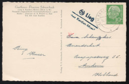 Landpost-Stempel Lieg über KARDEN (MOSEL) 30.7.1956 Auf AK Gasthaus Schnorbach - Sonstige & Ohne Zuordnung