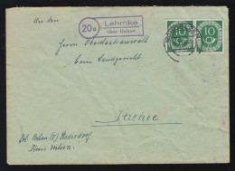 Landpost-Stempel Lehmke über UELZEN 14.2.1953 Auf Brief Nach Itzehoe - Autres & Non Classés