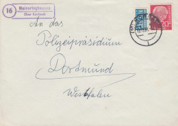 Landpost-Stempel Meineringhausen über KORBACH 12.12.1954 Auf Brief Nach Dortmund - Other & Unclassified