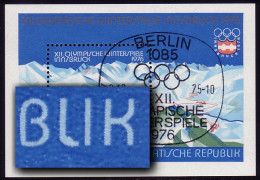 Block 43 Olympiade 1975 Mit PLF Verdicktes L In REPUBLIK Im Blockrand, ESSt - Variedades Y Curiosidades