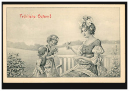 AK Ostern: Familie Mit Küken Und Hase, Ungebraucht, Um 1899 - Altri & Non Classificati