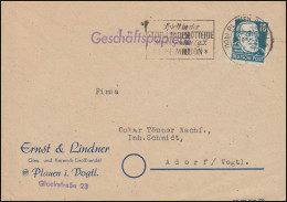 218 Virchow 16 Pf Als EF Auf Geschäftspapiere PLAUEN / VOGTL Nach Adorf - Storia Postale