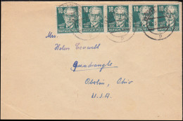 215 Bebel Als MeF Auf Auslandsbrief BERLIN 11.3.1950 In Die USA - Covers & Documents
