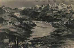 13195288 Thun BE Panoramakarte Mit Thunersee Thun BE - Sonstige & Ohne Zuordnung