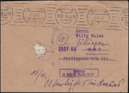 Postsache Postscheckamt Berlin NW Orts-Brief BERLIN SCHA 18.10.1945 - Brieven En Documenten
