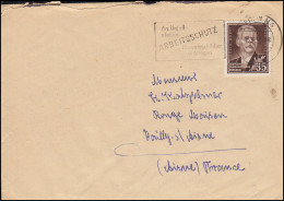 354 Maxim Gorki 35 Pf. Portogerechte EF Auf Brief BERLIN 15.4.53 Nach Frankreich - Ecrivains