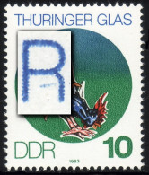 2835 Thüringer Glas 10 Pf: Strich Unten Im Ersten R Von THÜRINGER, Feld 2, ** - Variedades Y Curiosidades