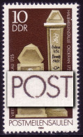 2853II Postmeilensäulen 10 Pf: O In POSTMEILENSÄULEN Beschädigt, Feld 28 ** - Abarten Und Kuriositäten