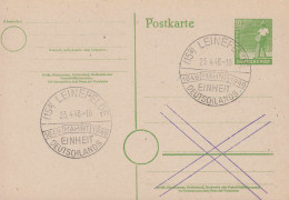 SSt LEINEFELDE 1848-1948 Einheit Deutschlands 23.4.1948 Auf Postkarte P 961 - Afgestempeld