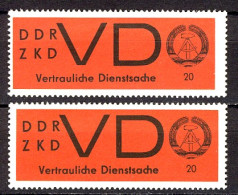 3x Und 3y Dienst (D) VD, Papiervarianten-Set, Beide Postfrisch ** / MNH - Postfris