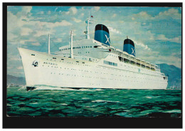 Künstler-AK Derrick Smoothy: Schiffe Dampfer BRITANIS, CRISTOBAL CANAL ZONE 1971 - Sonstige & Ohne Zuordnung