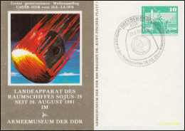 PP 15/130 Bauwerke Weltraumflug UdSSR-DDR Armeemuseum 1981, SSt DRESDEN 26.8.81 - Autres & Non Classés