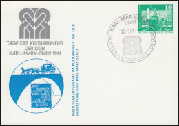 PP 15/134 Bauwerke Tage Des Kulturbundes Karl-Marx-Stadt'81, SSt KARL-MARX-STADT - Sonstige & Ohne Zuordnung