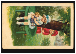 Kinder-AK Was Sich Liebt, Das Neckt Sich! Junge Mit Zweig Mädchen Mit Puppe 1924 - Sonstige & Ohne Zuordnung