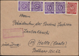 916+933 Ziffern-MiF Auf R-Brief Mit Not-R-Stempel SEESHAUPT 17.6.1946  - Other & Unclassified