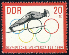 1002 Olymp. Winterspiele Flugphase 20 Pf ** - Unused Stamps