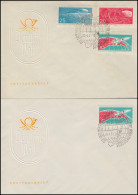 822-824 Erster Bemannter Weltraumflug 18./20.4.1961- Satz Auf FDC 1 Und FDC 2 - Lettres & Documents