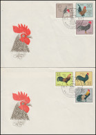 2394-2399 Geflügelrassen / Rassegeflügel 1979, Satz Auf FDC 1 Und FDC 2 - Covers & Documents