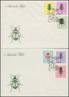 1411-1416 Insekten: Nützliche Käfer 1968, Satz Auf FDC 1 Und FDC 2 - Briefe U. Dokumente