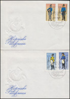 2997-3000I Historische Postuniformen I / RaTdr., Satz Auf FDC 1 Und FDC 2 - Covers & Documents