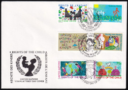 UNO NEW YORK - WIEN - GENF 1991 TRIO-FDC Rechte Des Kindes - Gezamelijke Uitgaven New York/Genève/Wenen