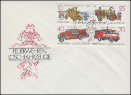 3101-3104 Feuerwehren: Löschfahrzeuge 1987 - Viererblock-ZD Auf Schmuck-FDC   - Se-Tenant