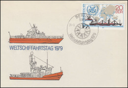 2405 Weltschifffahrtstag Containerschiff 1979: Marke Auf Schmuck-FDC ESSt BERLIN - Brieven En Documenten