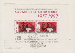 Block 26 Oktoberrevolution Mit ESSt BERLIN 6.10.67 Auf Schulpostkarte Gemälde - Gebruikt