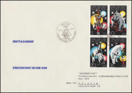 2364-2367 Zirkuskunst In Der DDR 1978: Viererblock-Zusammendruck Auf Schmuck-FDC - Briefe U. Dokumente