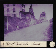 PLAQUE DE VERRE -  Photo  - Les Alpes - Le PETIT SAINT BERNARD -   Année  1890 - Glasdias